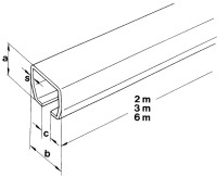 V2A- Laufschiene Typ 10, 6000 mm