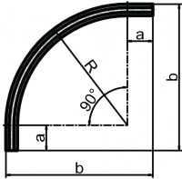 V2A- Laufschiene Typ 40, 90° Bogen