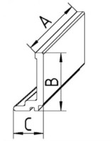 K60-Scheibenhalter klein, 2000 mm lang