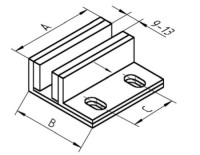 K60-Bodenführung Alu. für Glastür