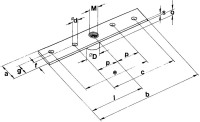 V4A- Anschraubplatte für Stirnbefestigung, für...