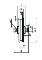 Edelstahl-Laufrolle Ø 90 mm mit Achse und kantiger Nut