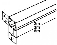 V2A- Laufschiene Typ 50, 3000 mm