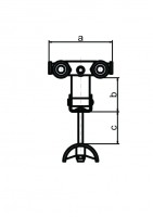 Kabelträger Typ 10, Stahl und Kunststoff; pendelbar; max. Kabel = 70x 40 mm