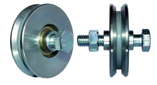 K60-Laufrolle mit Nute für Winkelstahl, Ø 100 mm, 400 kg Last