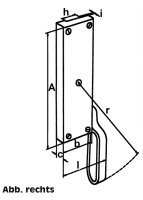 Falttortreibriegel, links- 25 x 8 mm