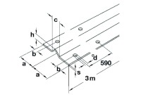 K60 Boden-Laufschiene 3 m, für Laufrolle mit...