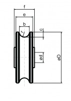 Kugellagerrolle mit runder Nut, Ø 30 mm