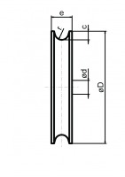 Kunststoffseilrolle Ø 71 mm mit eingespritztem...