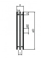 Doppelseilrolle Ø 65 mm mit eingespritztem Kugellager