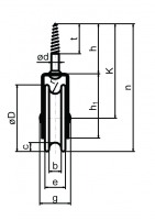 Stahlvogelrolle Ø 20 mm mit Holzschraube