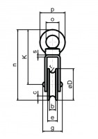 Grauguß-Waschseilrolle mit drehbarer Öse 45mm