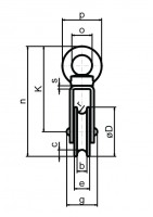 Kunststoff-Waschseilrolle mit drehbarer Öse 76 mm