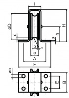 Graugußstehrolle Ø 50 mm mit abgewinkeltem Gehäuse