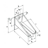 Winkelbefestigungsträger 175 mm lang, für Schiene Typ 50