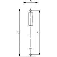 Schließblech, V2A, Nr. 147I - für Kastenbreite 30 mm