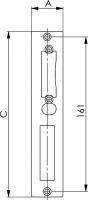 Schließblech, V2A, Nr. 147NI - für Kastenbreite 40 mm