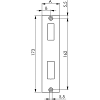 Schiebetor-Schließblech, V2A, Nr. 147SNIG-XX-06 - für Kastenbreite 30 mm
