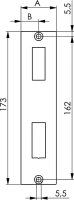 Schiebetor-Schließblech, V2A, Nr. 147SNIG-XX-06 - für Kastenbreite 30 mm