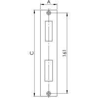 Schließblech, V2A, Nr. 147RNI - für Kastenbreite 30 mm