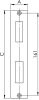 Schließblech, V2A, Nr. 147RNI - für Kastenbreite 30 mm