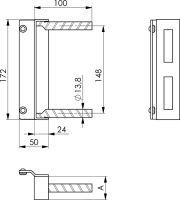 Schließkasten, verzinkt, Nr. 145 - für Kastenbreite 30 mm