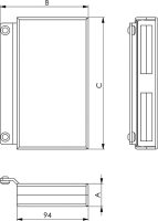 Gegenkasten, blank, Nr. 144GS - für Kastenbreite 40 mm