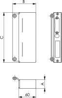 Gegenkasten, blank, schmal, Nr. 146ET - für Kastenbreite 30 mm