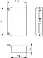 Gegenkasten, blank, Nr. 144ET - für Kastenbreite 60 mm