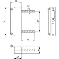 Schließkasten, verzinkt, Nr. 147 - für Kastenbreite 30 mm