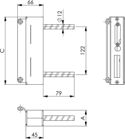 Schließkasten, verzinkt, Nr. 147 - für Kastenbreite 30 mm