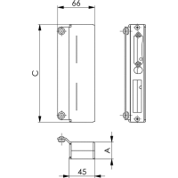 Schließkasten, blank, Nr. 147B - für Kastenbreite 30 mm