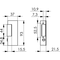Elektrischer Türöffner Links - Recht 25.5 mm x 16 mm x 66 mm kaufen bei OBI