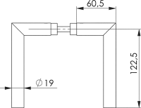 Türdrücker, L-Form Nr. 424 - Lochteil