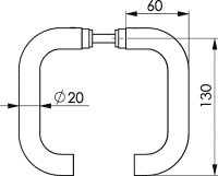 Türdrücker, U-Form Nr. 425 - Lochteil