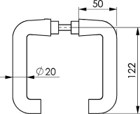 Türdrücker, U-Form, Nr. 475- Lochteil