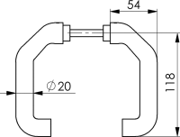 Türdrücker, U-Form, gekröpft Nr. 476-...