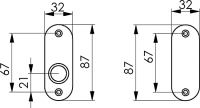 Drücker-Rosette Nr. 479- Bohrung für...