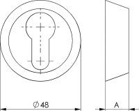 Schutzrosetten-Satz, verchromt - A = 10 mm