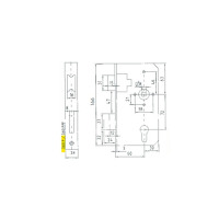 Schlosskasten 360361 P DIN Links/Rechts 30/60 mm PZ gelocht