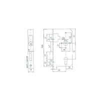 Schlosskasten 460461P DIN Links/Rechts 40/60 mm PZ gelocht